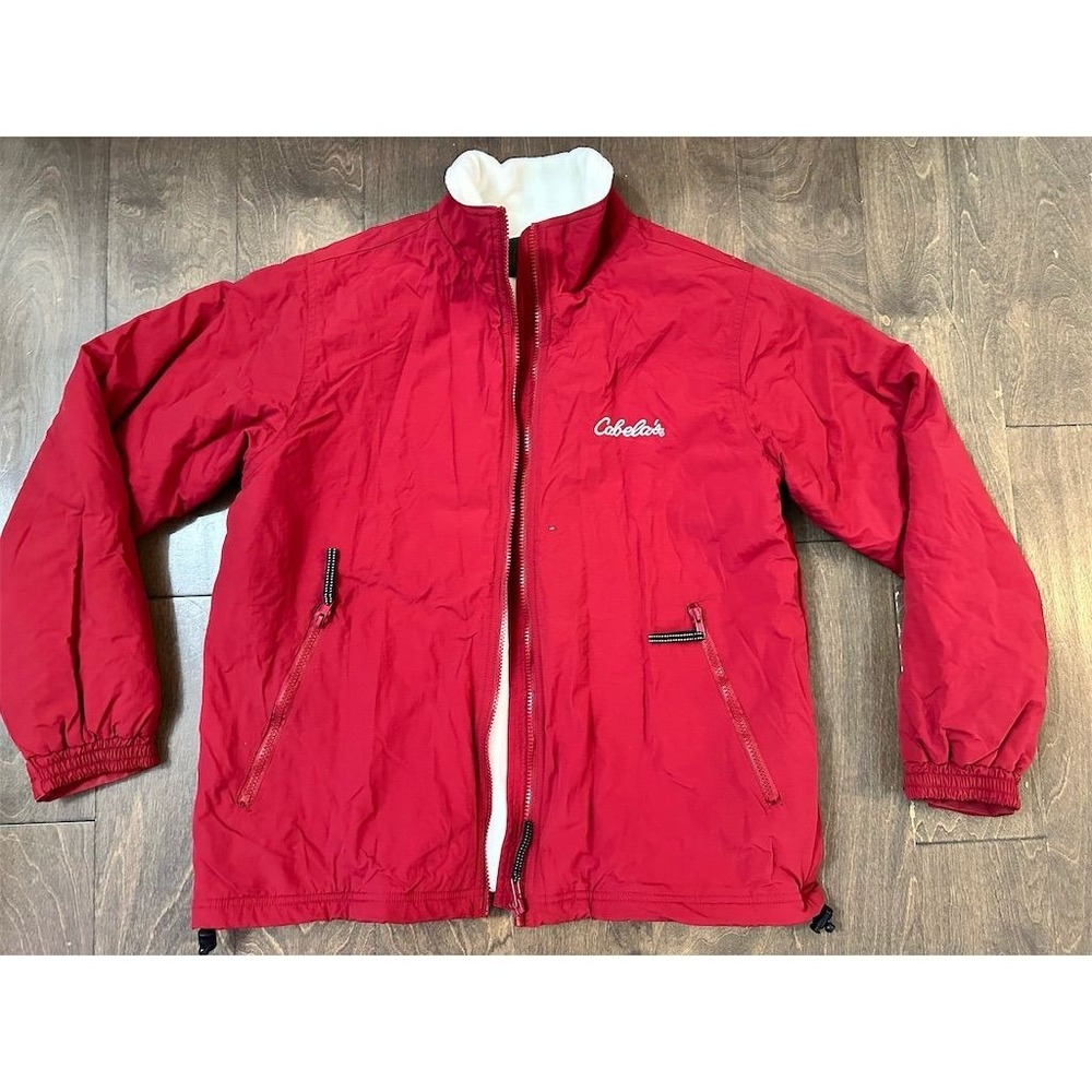 Cabela's‎ Men's Red Fleece Lined Windbreaker Jacket Size M